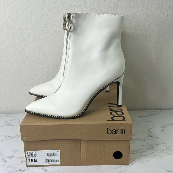 Bar lll Briget Womens Embellished Pointed Toe Ankle Boots Size - Picture 2 of 13